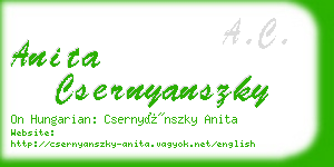 anita csernyanszky business card